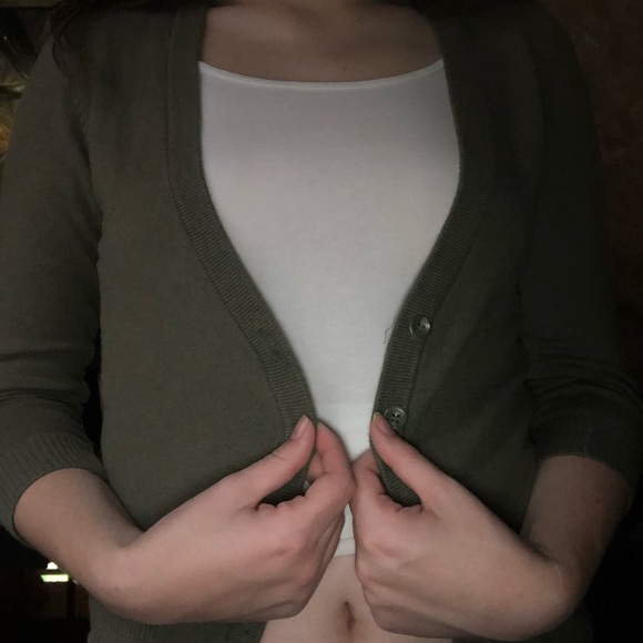 Army green cardigan - Picture 2 of 3